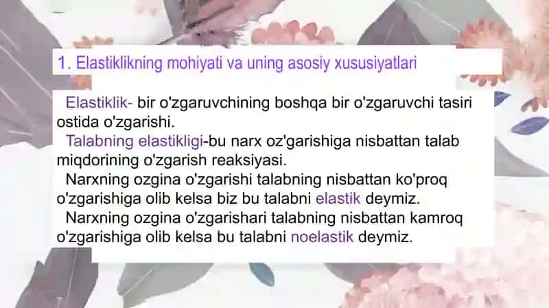 Elastiklikning mohiyati va uning asosiy xususiyatlari 2