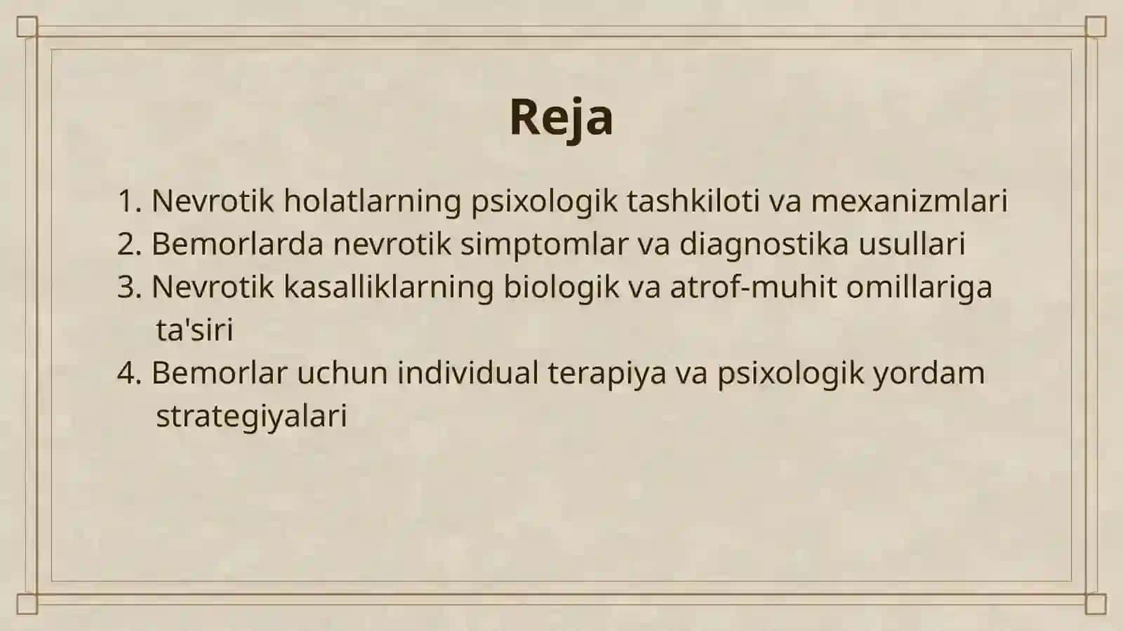 BEMORLARDAGI NEVROTIK HOLATLARI TAHLILI 2