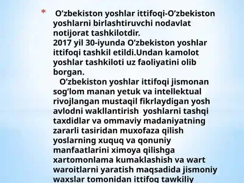 O’zbekiston yoshlarittifoqi 2