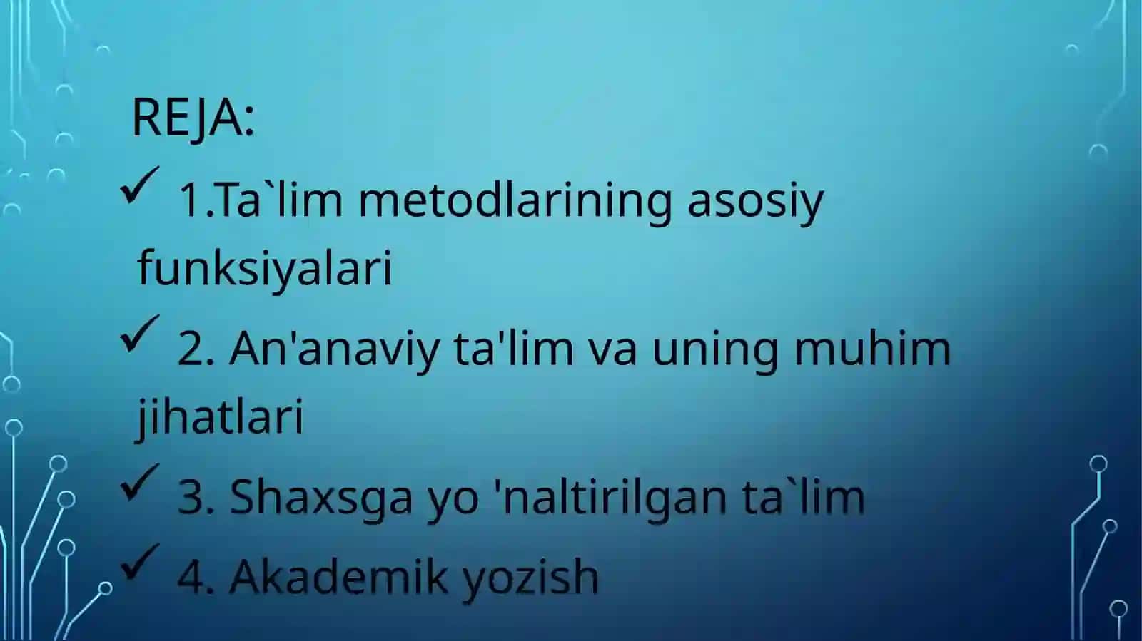 Ta’lim olish jarayonini samarali tashkil etish. Akademik yozish 2