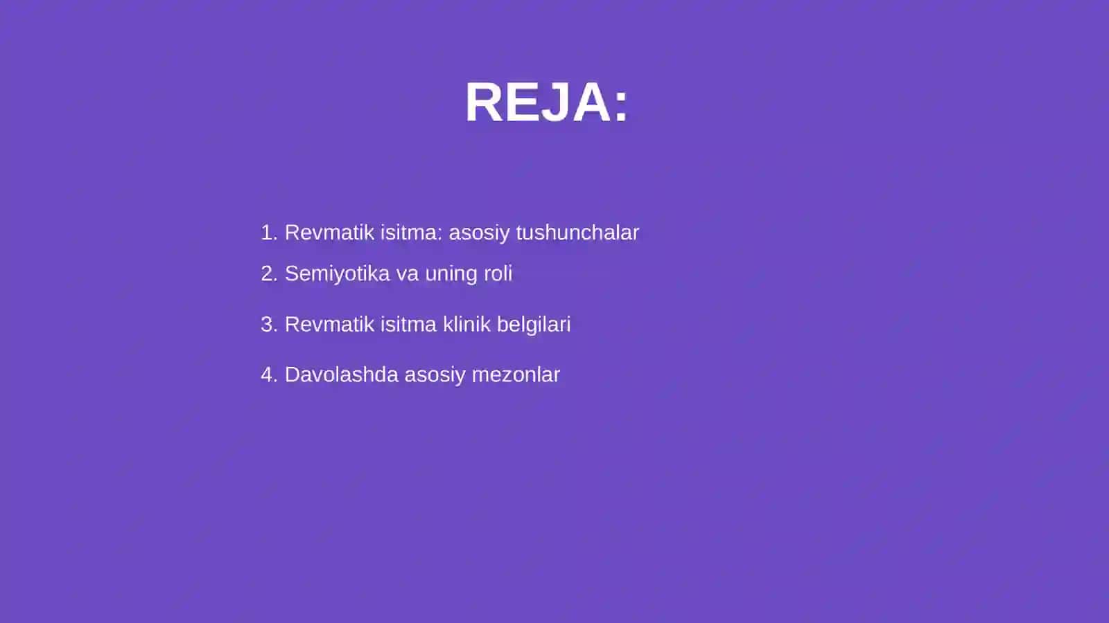 Revmatik isitma-semiotikasi, davolashning asosiy mezonlari 2