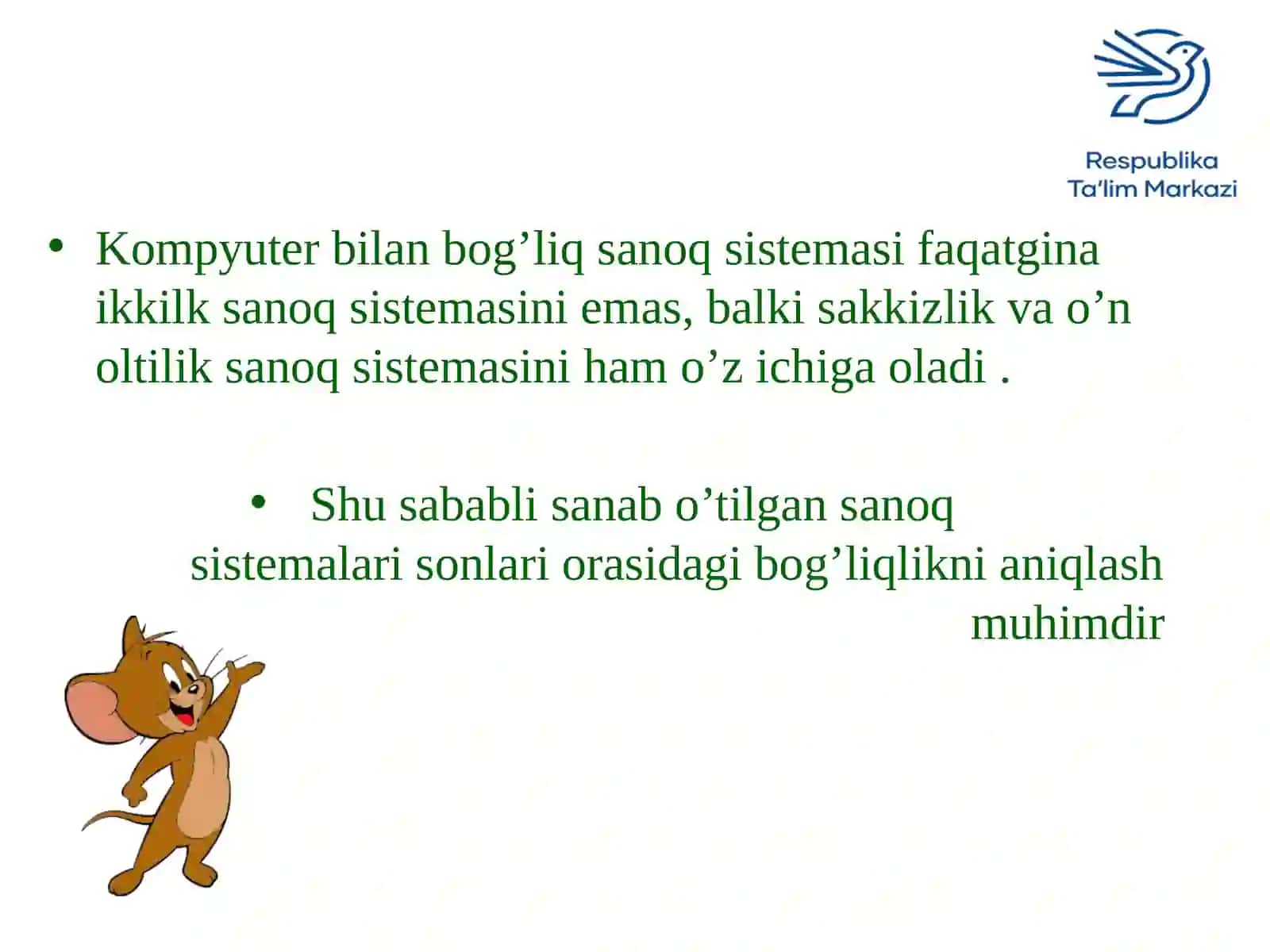 Birsanoqsistemasidagisonlarniboshqasanoqsistemasigao’tkazish 2