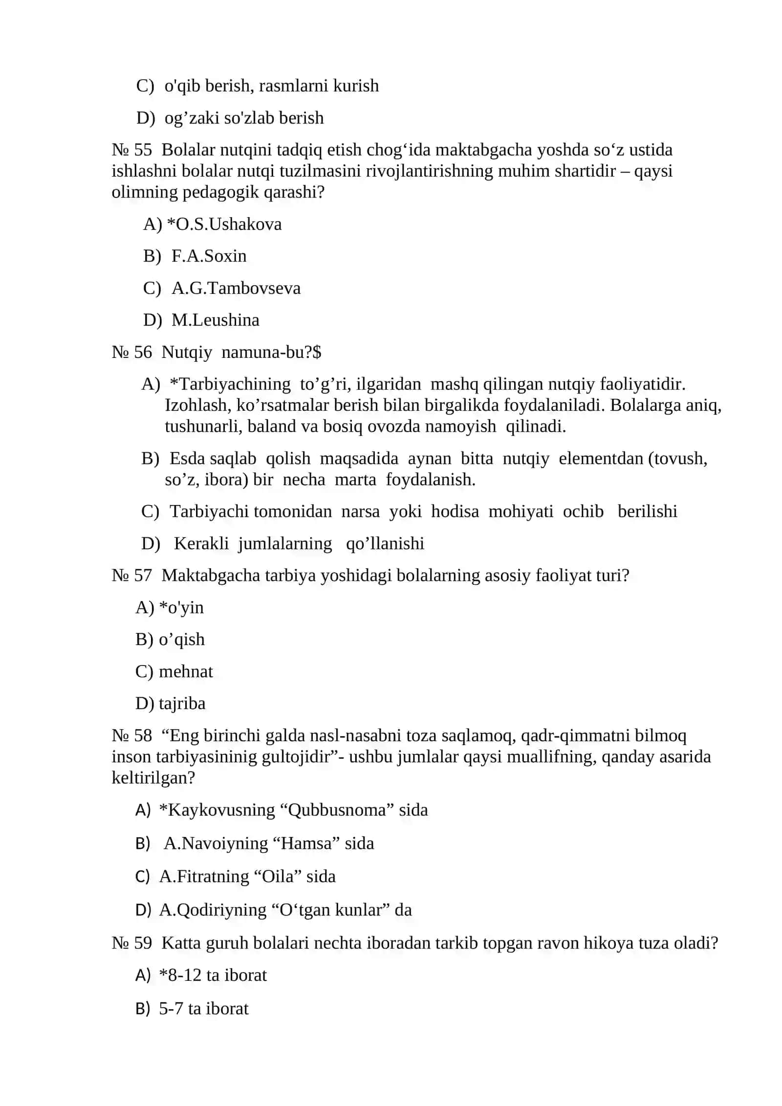Maktabgacha bolalarni nutqiy rivojlantirish mashg'ulotlari 2
