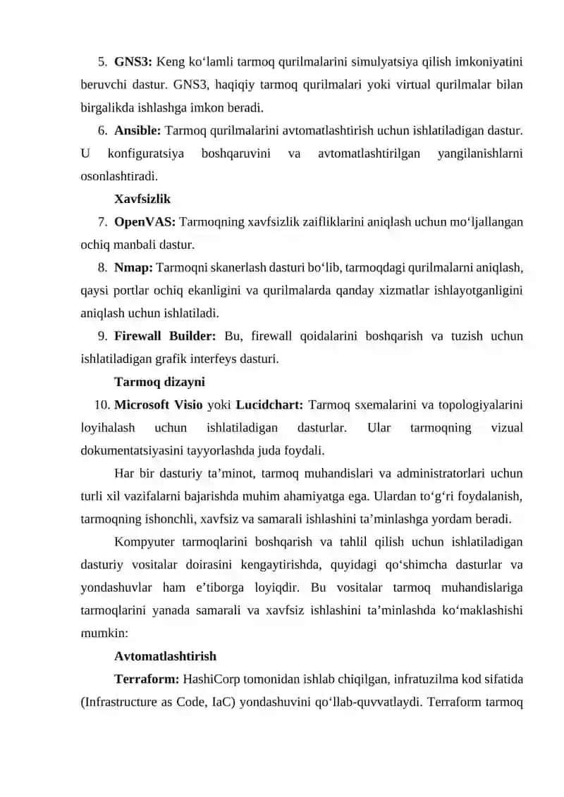 Kompyuter tarmoqlarining dasturiy vositalari 2