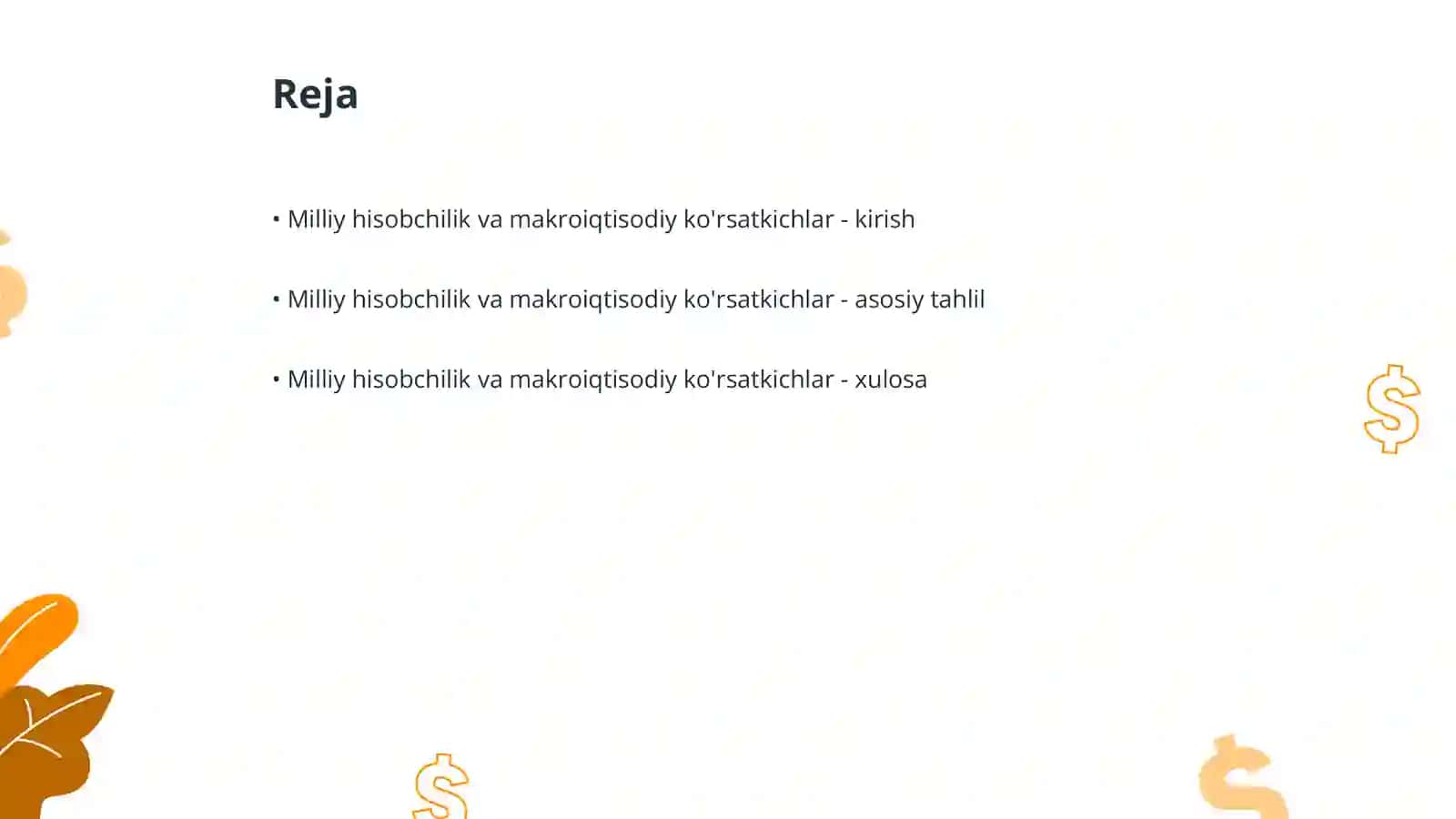 Milliy hisobchilik va makroiqtisodiy ko'rsatkichlar 2