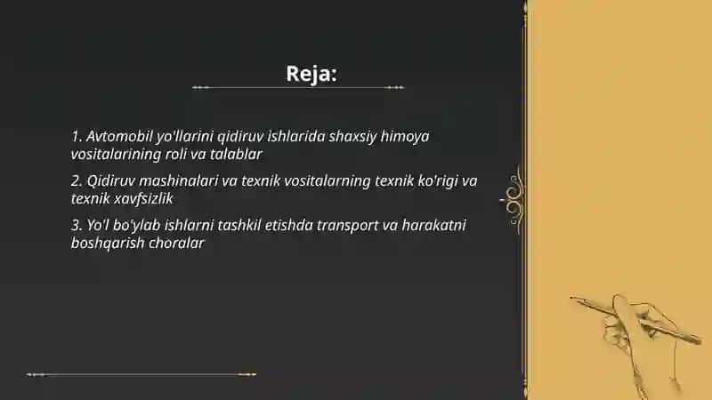 Avtomobil yollarini qidiruvda texnik xavsizligi 2