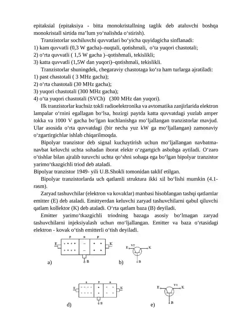 Yarim o’tkazichli tranzistorlar 2