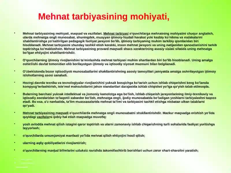 Mehnattarbiyasi 2
