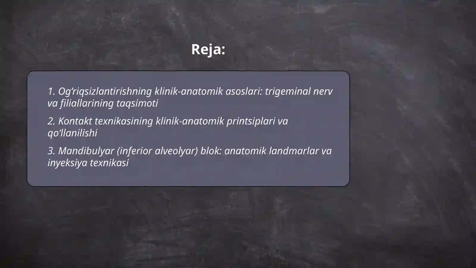Stomatologik aralashuvlarda og’riqsizlantirishlarni bajarish texnikasining klinik-anatomik asoslari 2