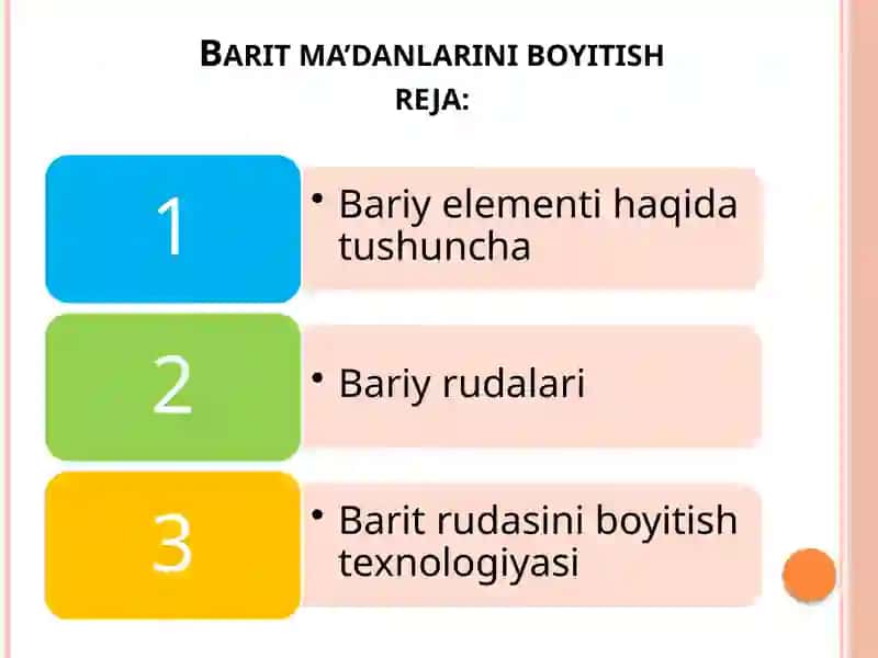 Barit maʼdanlarini boyitish 2