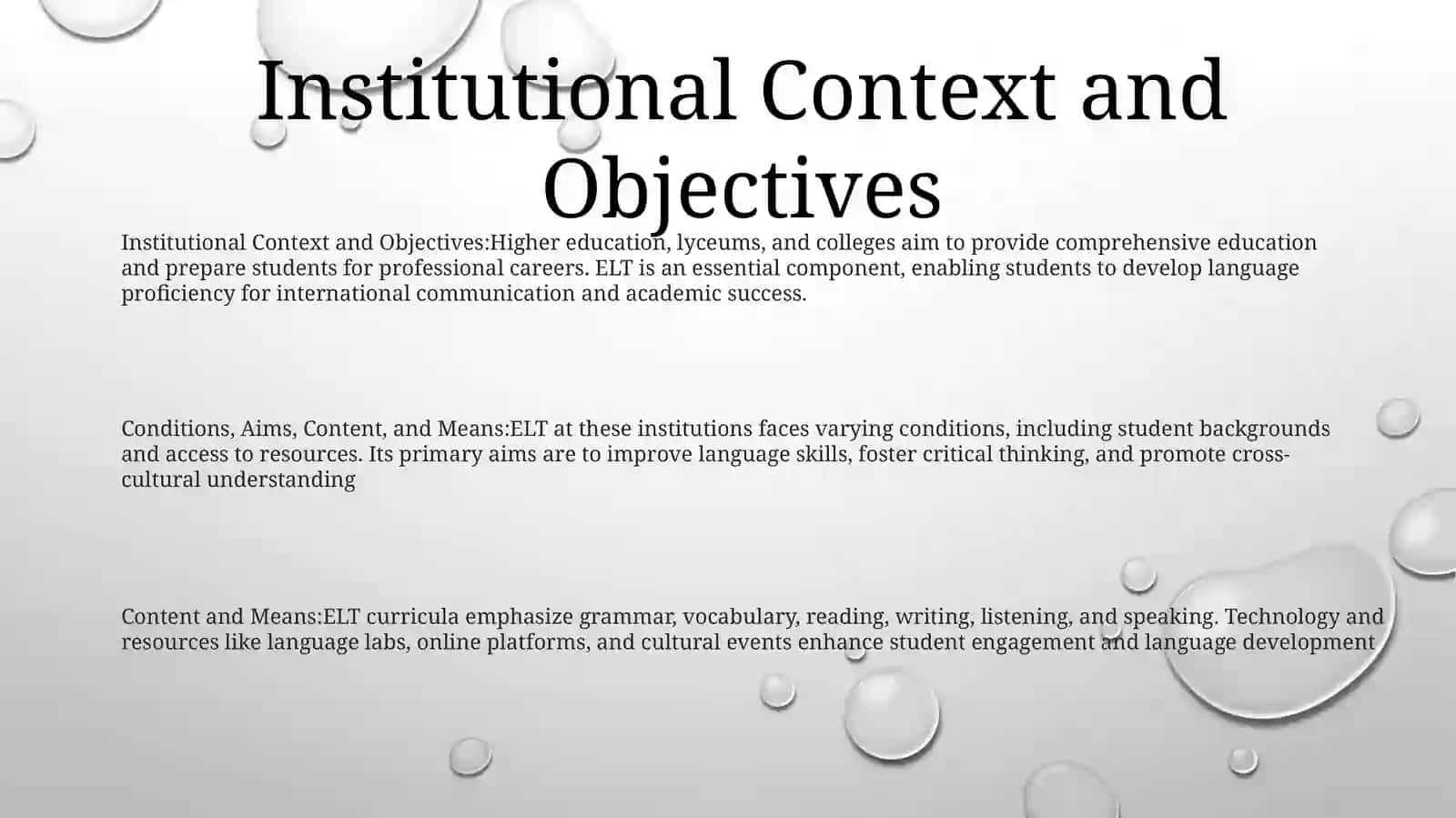 Conditions, Aims, Content And Means Of Elt At Higher Education Establishments, Lyceums AndColleges 2