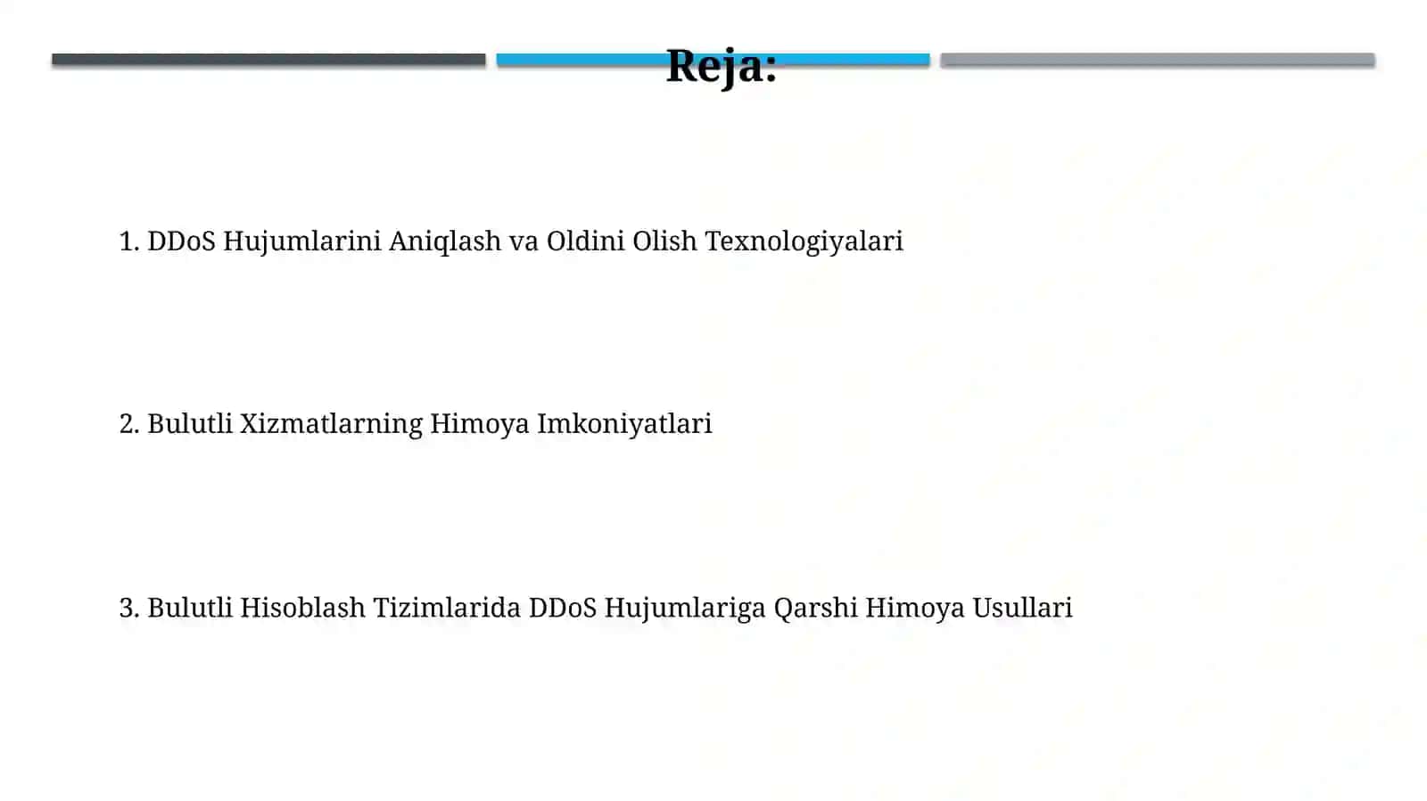 Bulutli hisoblash tizimlarida DDoS hujumlaridan himoyalanish usullari 2