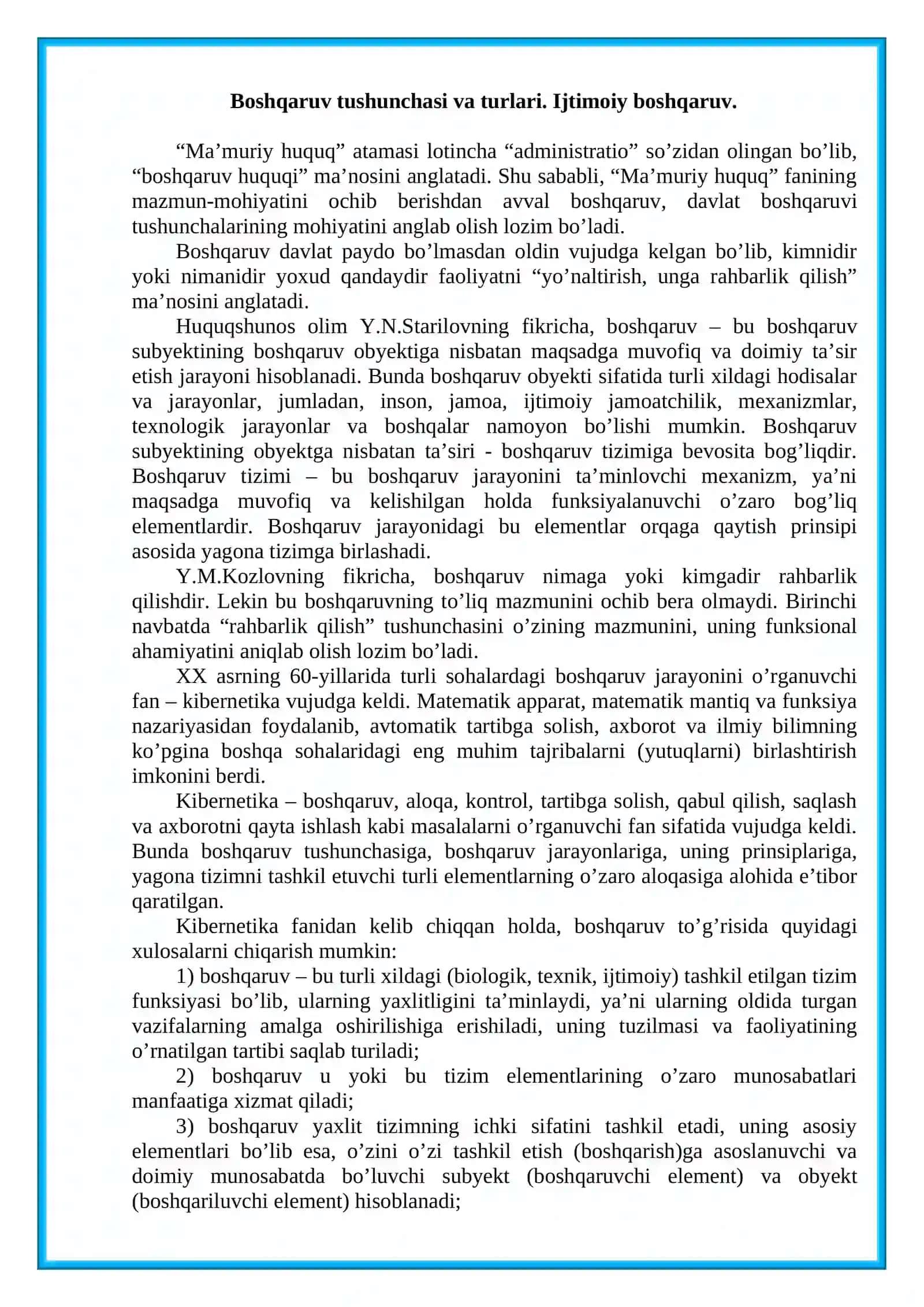 Davlat boshqaruvi tushunchasi, o’ziga xos xususiyatlari va turlari 2
