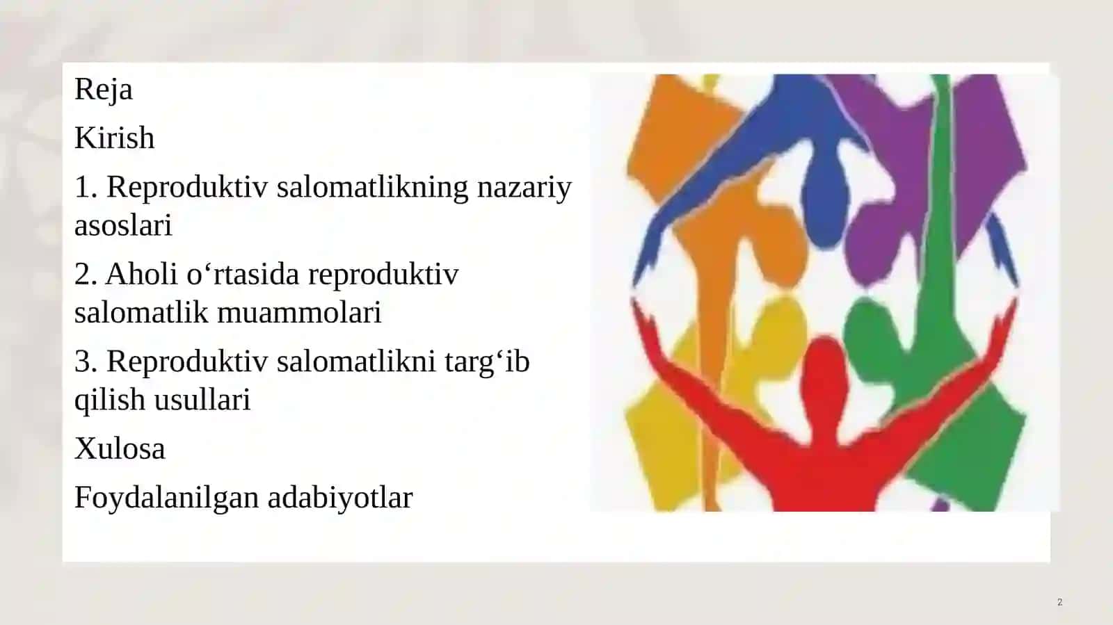 Aholio‘rtasi doreproduktiv salomatlik muhitini targ‘ib qilish 2
