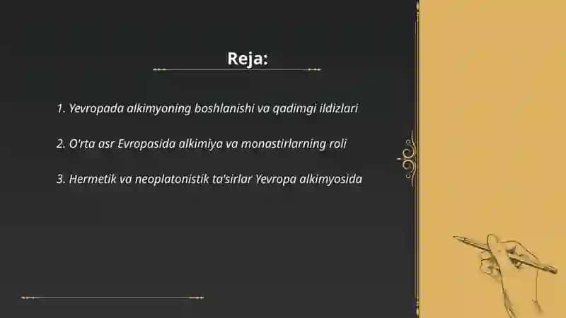 Yevropada alkimyo va uning rivojlanishi 2