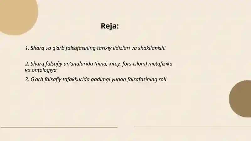 Sharq va g'arb falsafiy tafakkuri rivoji 2