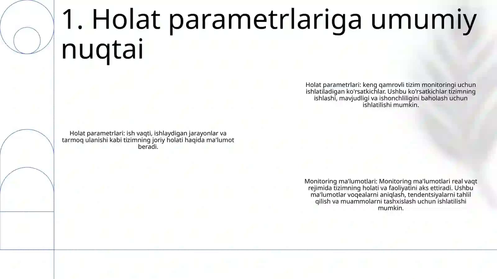 Holat Parametrlari 2