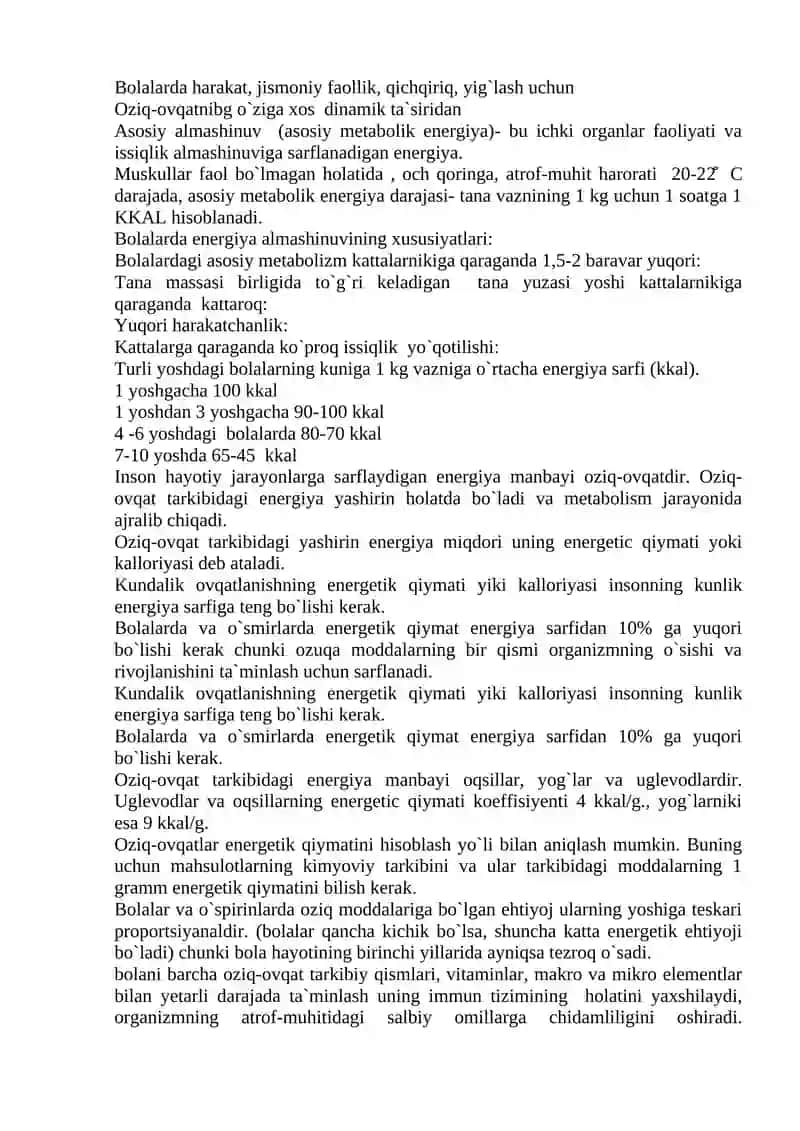 Bolalar muvozanatli ovqatlanishining asosiy tamoyillari 2