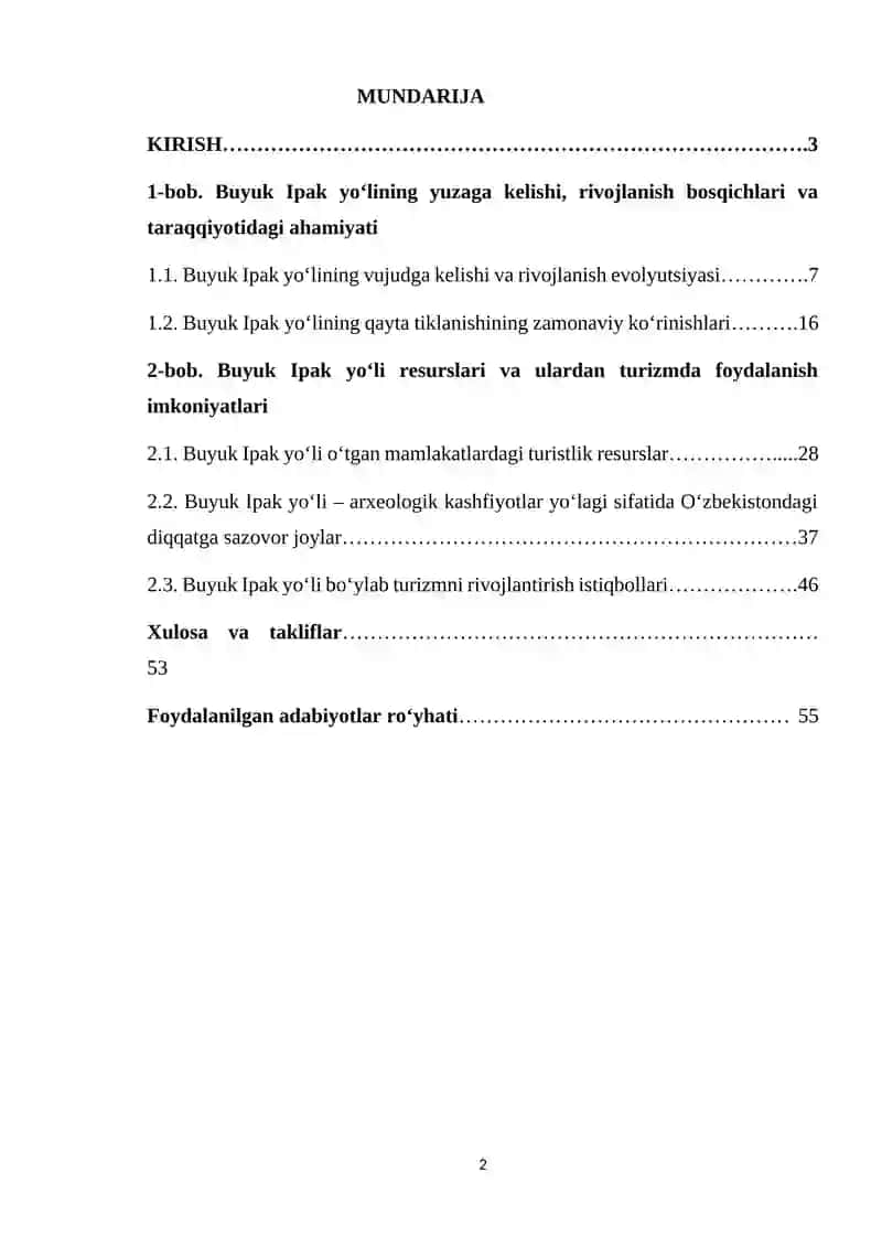 Turizmni rivojlantirishda Buyuk Ipak yoʻlining ahamiyati 2
