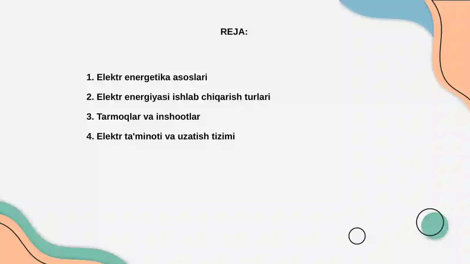 Elektr energetika sohasi 2