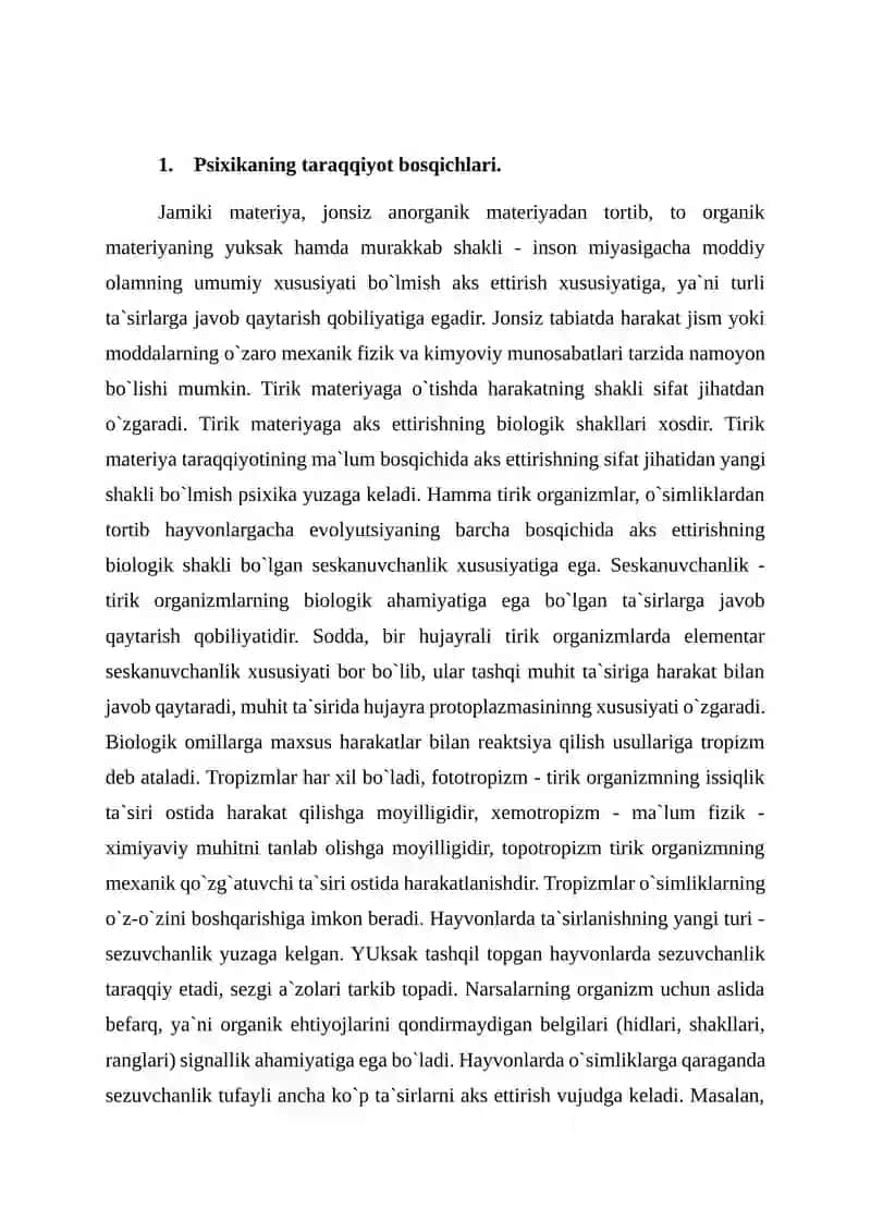 Psixikaning filogenetik taraqqiyoti 2