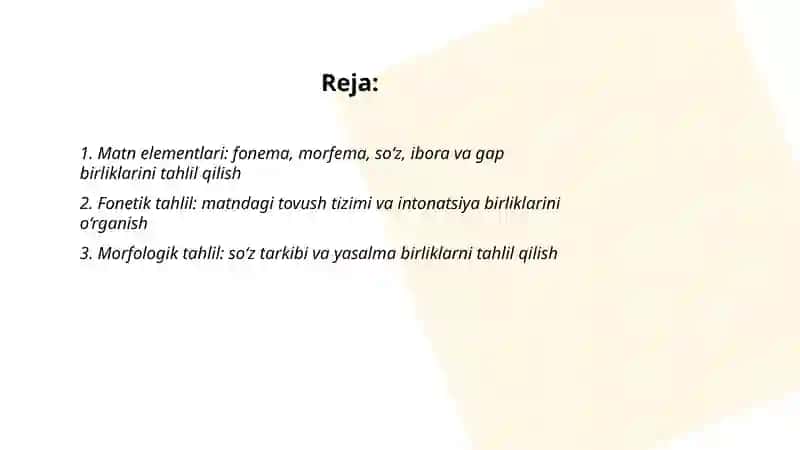 Matnni tashkil etuvchi birliklarni tahlil qilish 2