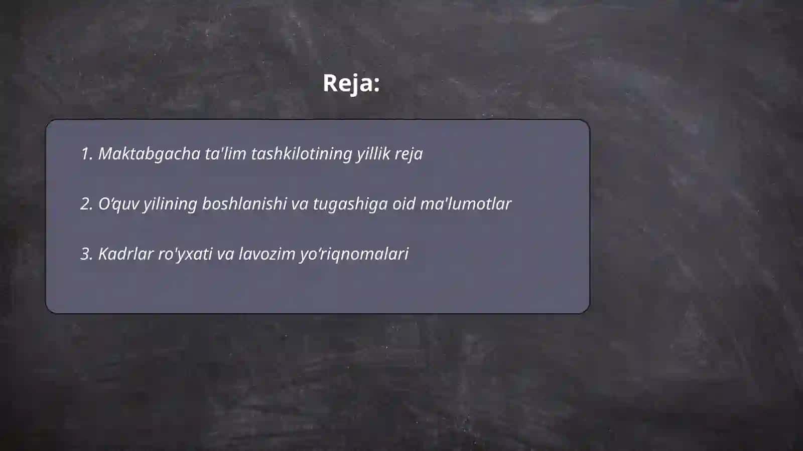 Maktabgacha ta'lim tashkiloti rahbarlarining ish hujjatlar 2