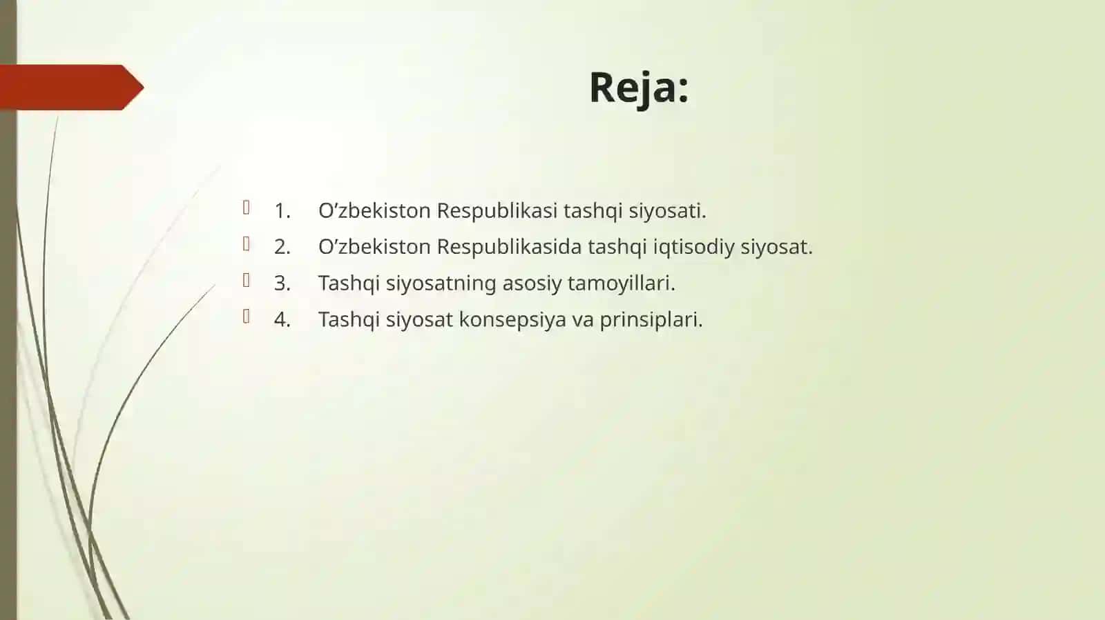 O'zbekiston Respublikasi Tashqisiyosati 2