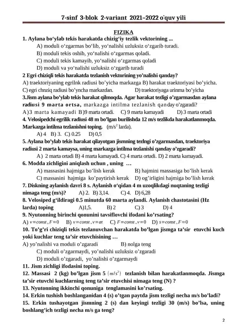 INGLIZ TILI 2