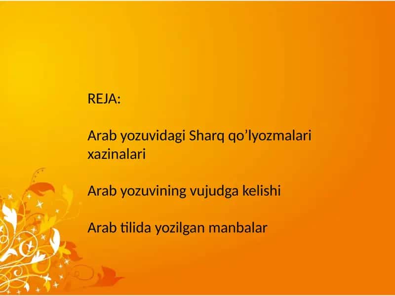 Arab yozuvidagi dastlabki manbalar 2