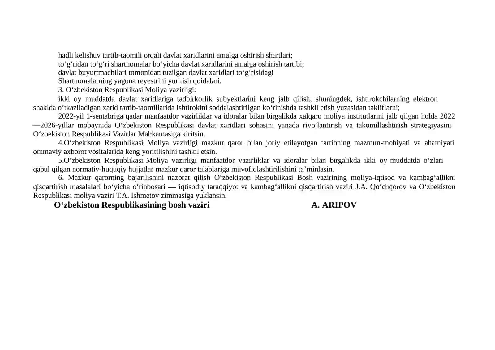 XARIDQILISHTARTIBI.DAVLATXARIDLARINIMONITORINGIVAULARNINAZORATQILISH(4soat) 2