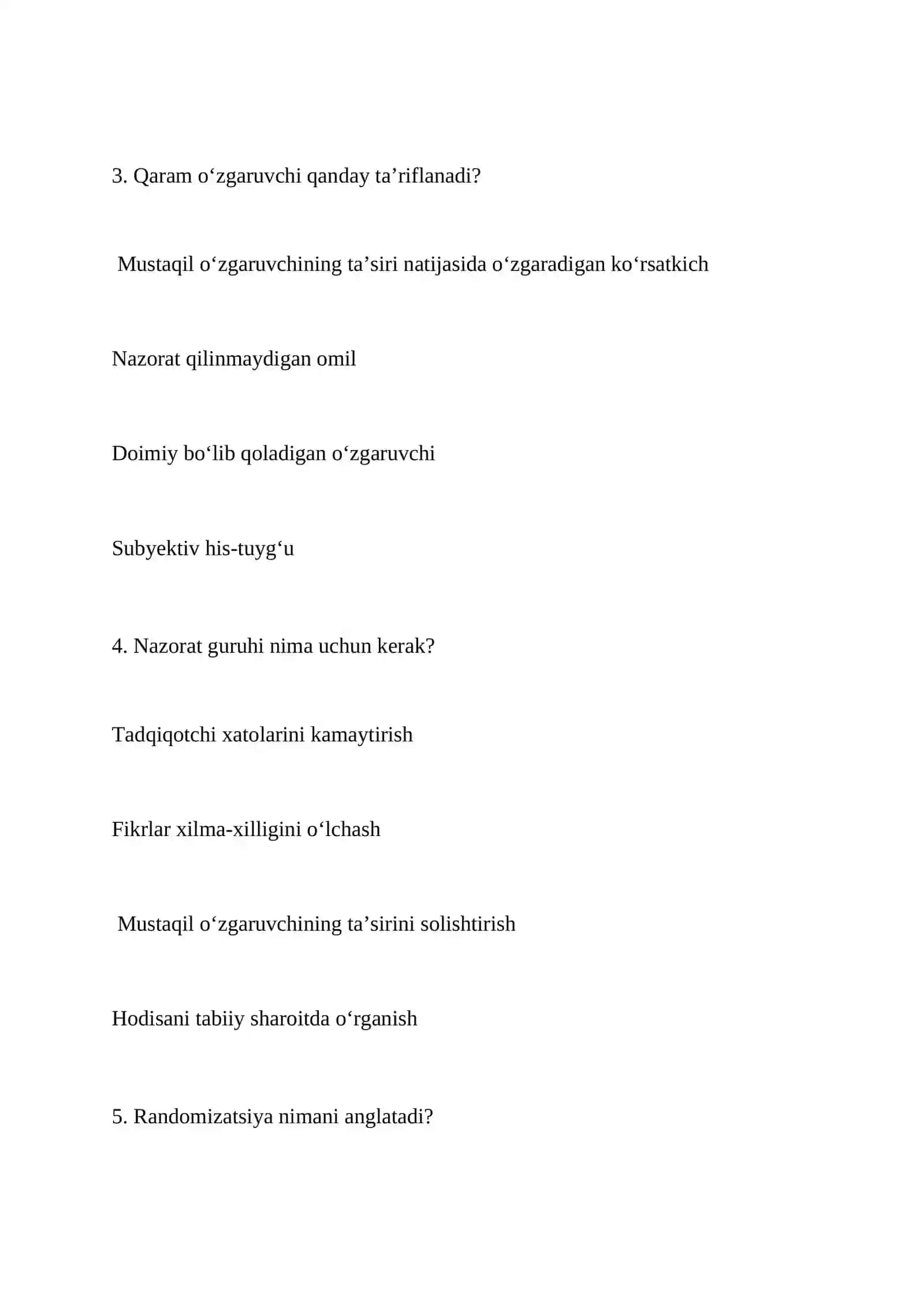 EKSPERIMENTAL PSIXOLOGIYA — 100 TA TEST SAVOLI 2
