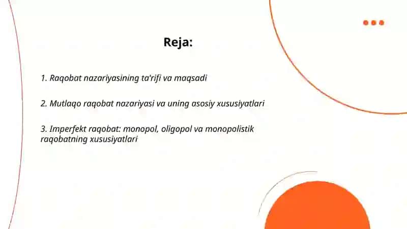 Raqobat nazariyasi va uning asosiy xususiyatlari 2