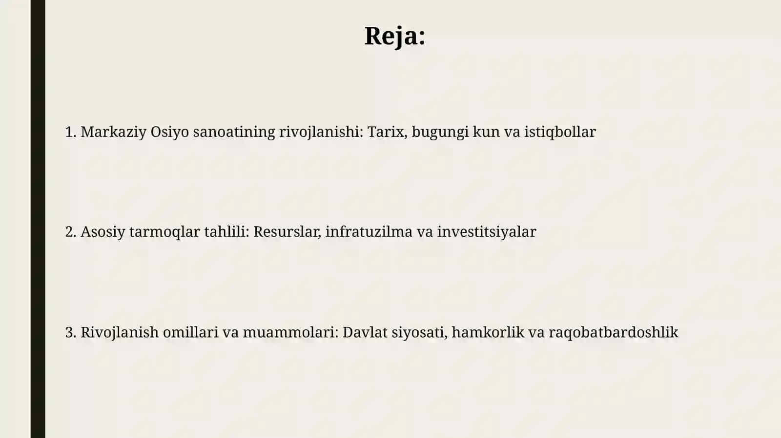 Markaziy Osiyo mamlakatlari sanoat tarmoqlarini rivojlanishi 2