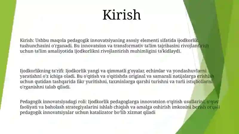Kreativlik Pedagogik Ijodkorlikning Asosi Sifatida 2
