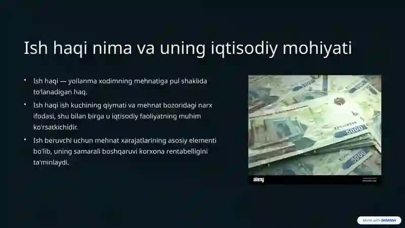 Ish haqini tashkil etish shakllari va tizimlari 2