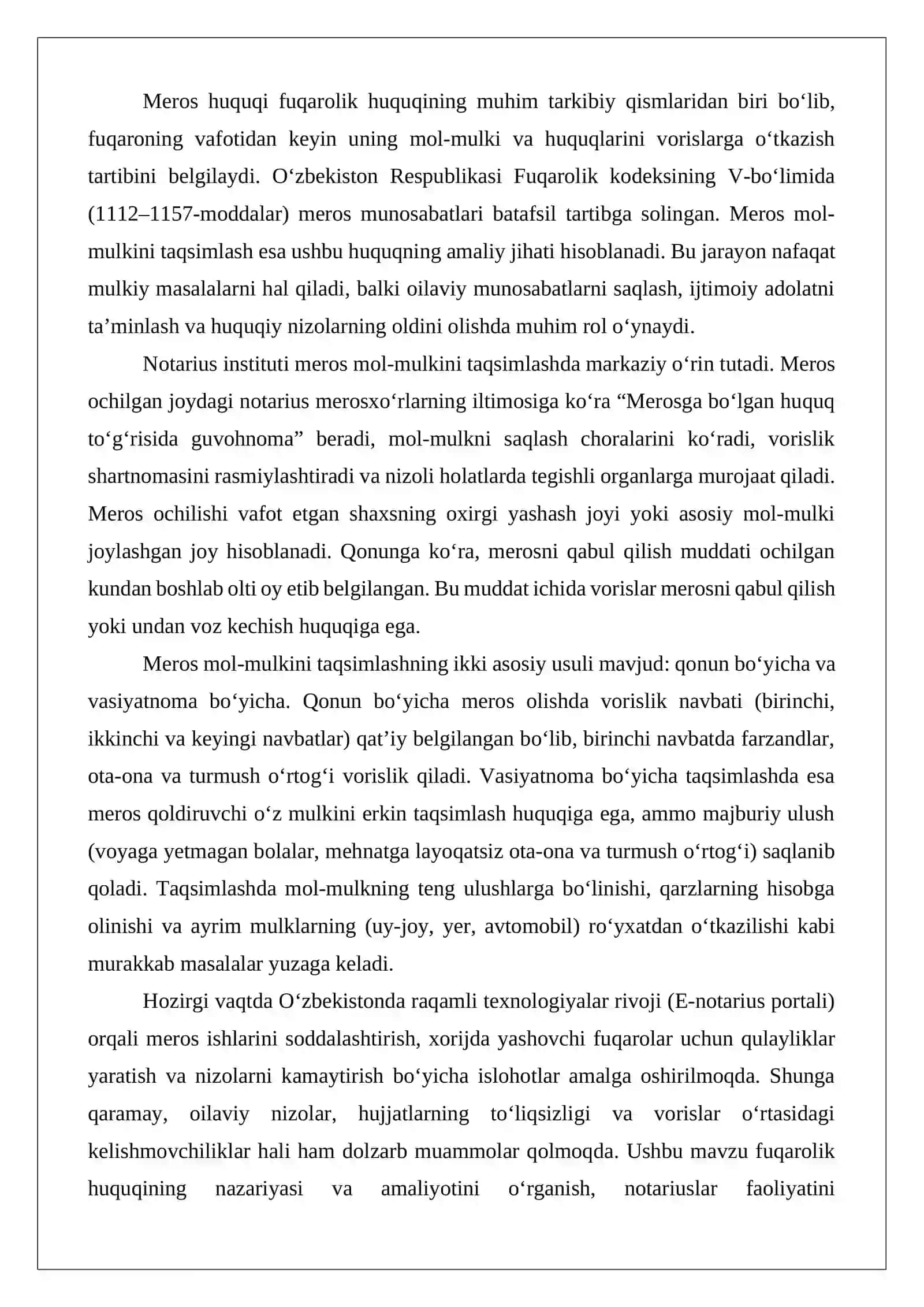 Meros mol-mulkini taqsimlash 2