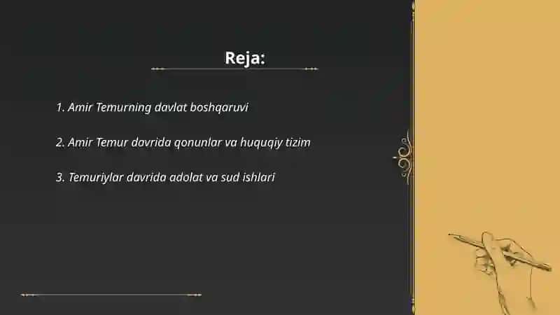 Amir Temur davlati va huquqi 2