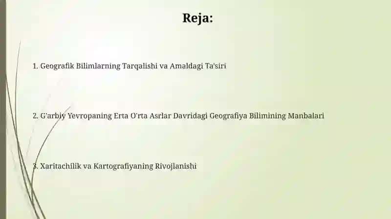 G‘arbiy Yevropa geografik bilimlarning rivojlanishi 2