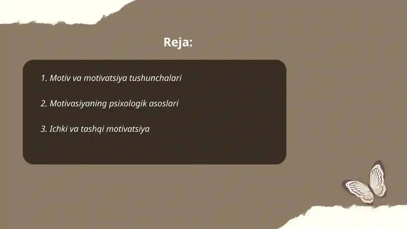Motiv va motivatsiya tushunchalari 2