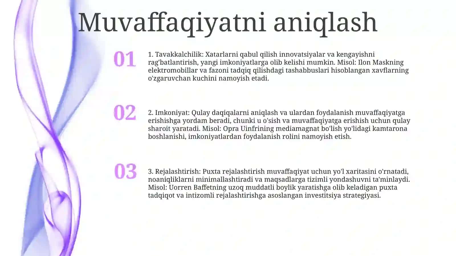 Muvaffaqiyatni aniqlash 2