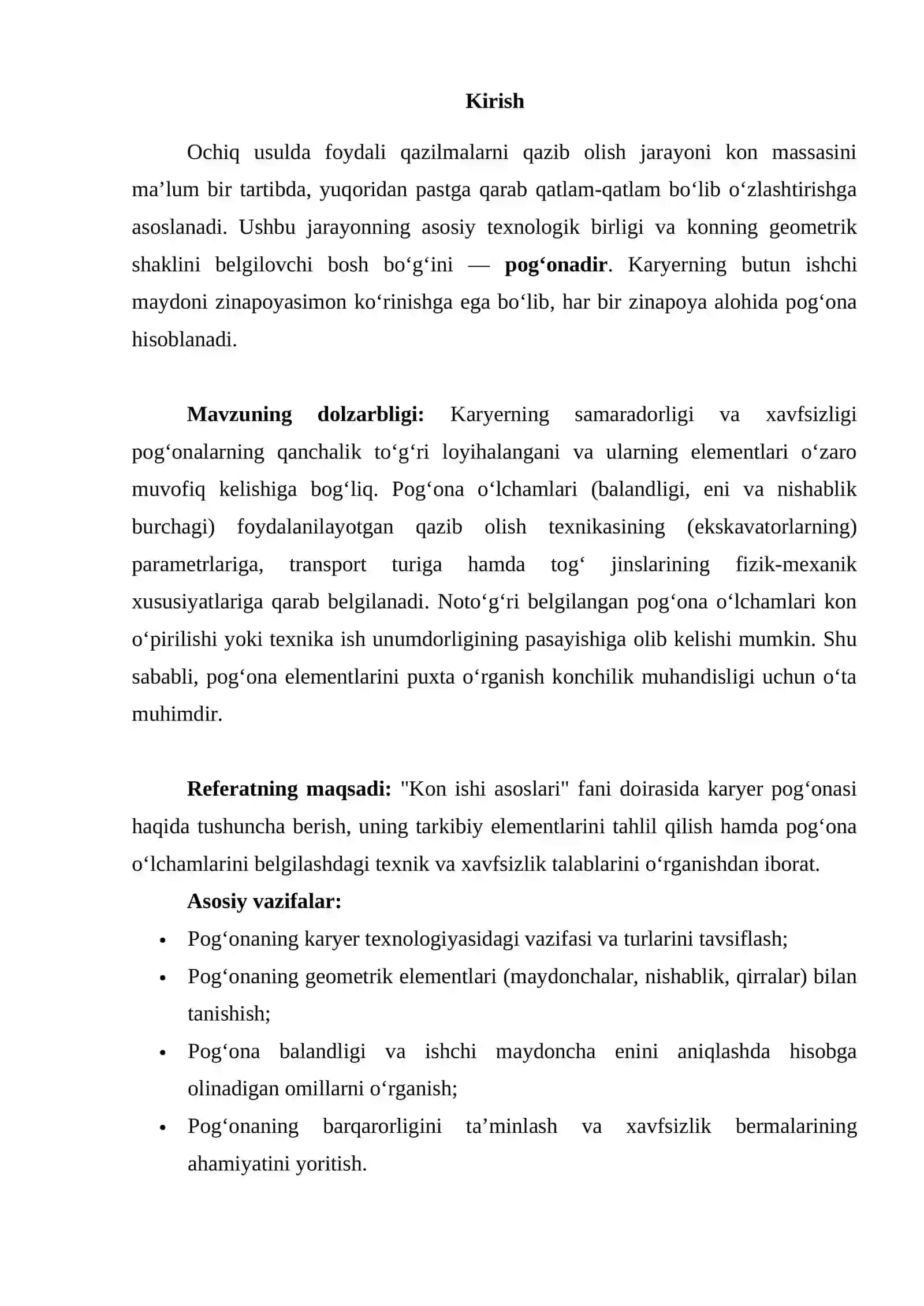 Pog`ona haqida tushuncha. Pog`ona o`lchamlari va elementlari 2