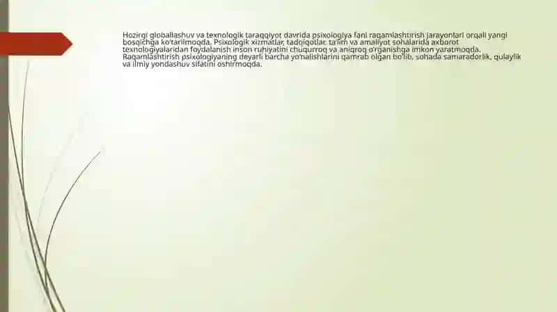 Psixologiyada raqamlashtirish va axborot texnologiyalarining o'rni 2