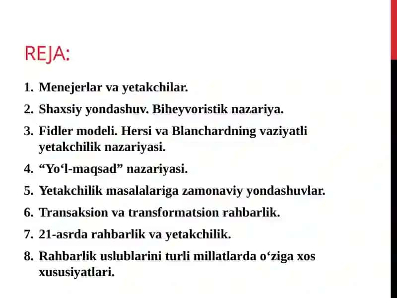 Rahbarlik va yetakchilik 2
