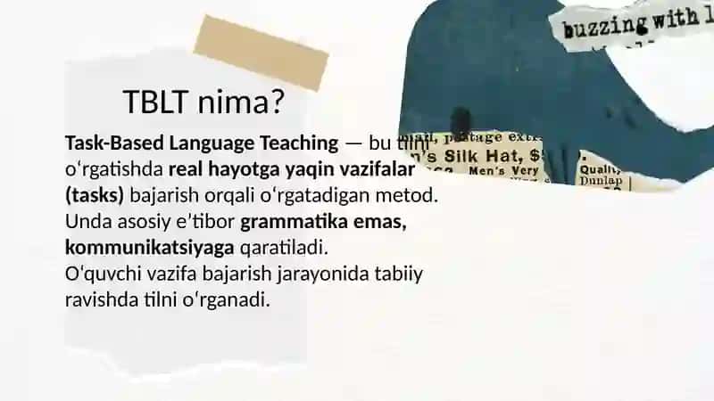 TASK-BASED LANGUAGE TEACHING (TBLT) 2