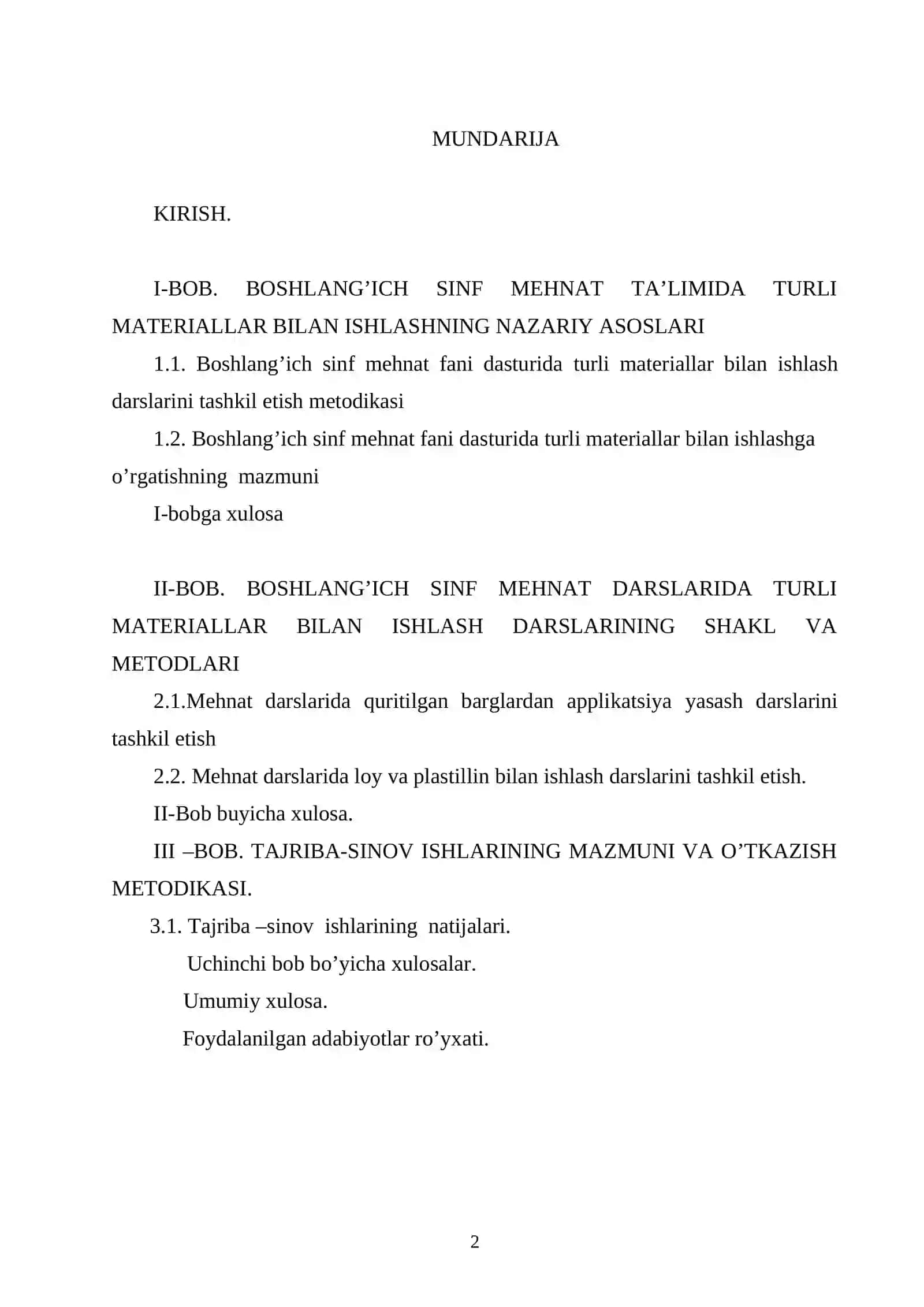 Boshlang‘ich sinf mehnat ta’limi daturli materiallar bilan ishlash darslari 2