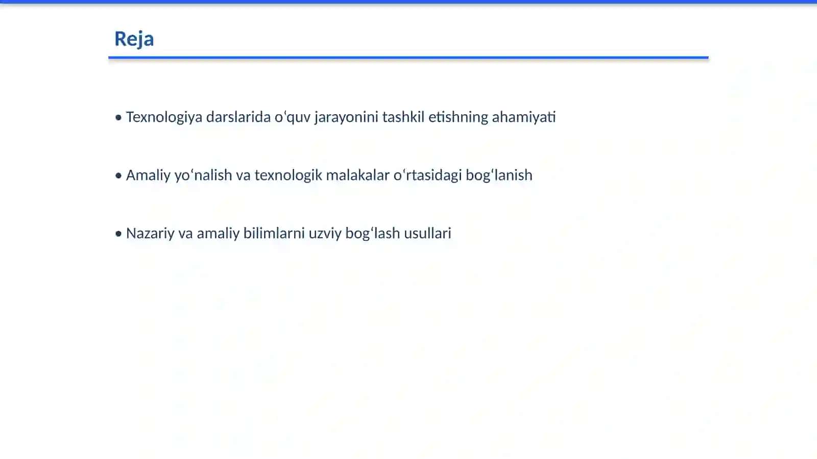 Texnologiya darslarida o‘quv jarayonini tashkil etish 2