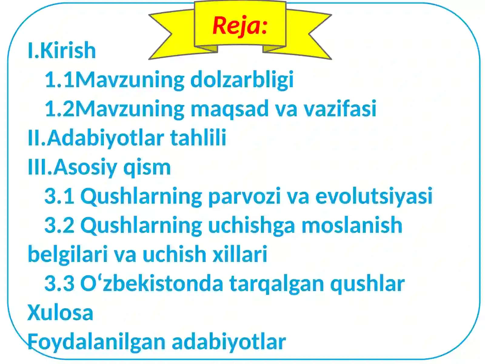 Qushlarning uchishga moslashish belgilari va uchish xillari 2