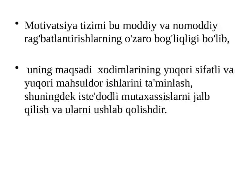 Motivatsiya tizimi 2