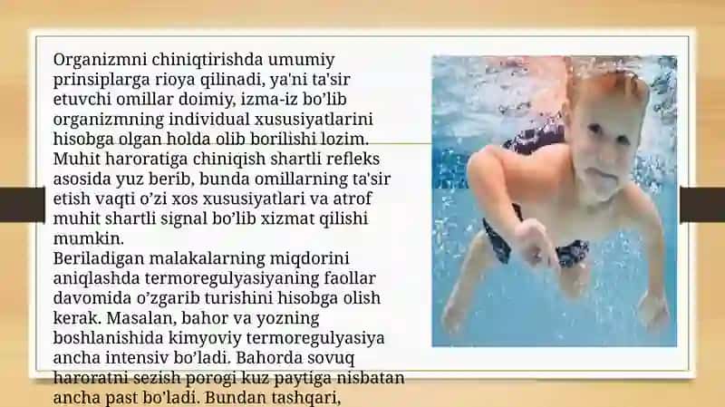 Organizmni chiniqtirish usullari 2